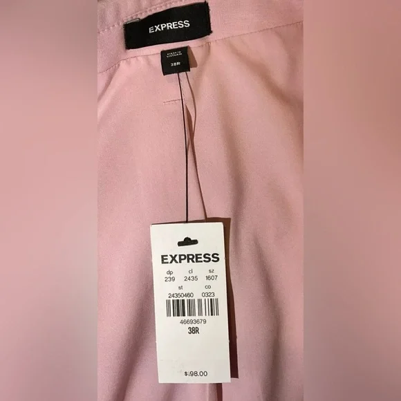 EXPRESS PINK MENS COTTON BLEND SLIM SUIT JACKET STRETCH NWT